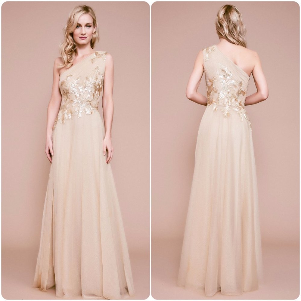 Tadashi Shoji VESPER ONE-SHOULDER SEQUIN TULLE